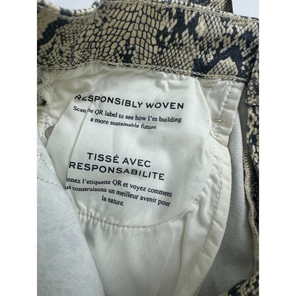 NWT Frame Women’s Size 27 Cream Snake Print Serpent Le High Flare Jeans - Picture 4 of 10